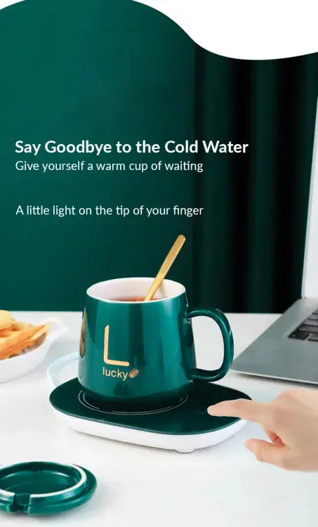Electric Heated Coffee Mug with Temperature Control Pad – Warm Cup for Office & Home Use in Pakistan (Random Color) Gadget Xpres