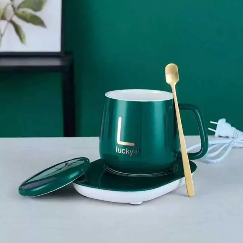 Electric Heated Coffee Mug with Temperature Control Pad – Warm Cup for Office & Home Use in Pakistan (Random Color) Gadget Xpres