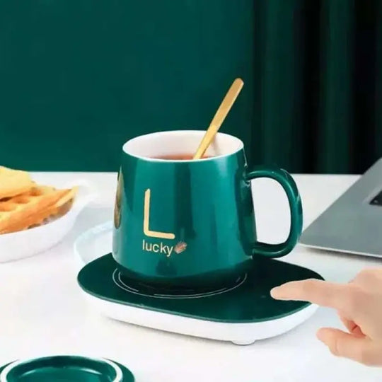 Electric Heated Coffee Mug with Temperature Control Pad – Warm Cup for Office & Home Use in Pakistan (Random Color) Gadget Xpres