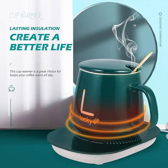 Electric Heated Coffee Mug with Temperature Control Pad – Warm Cup for Office & Home Use in Pakistan (Random Color) Gadget Xpres