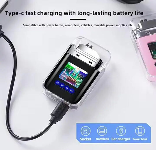 Electric Lighter - USB Rechargeable Lighter, Windproof Arc Lighter for Kitchen, Home, Camping (Random Color) - Gift Idea Gadget Xpres