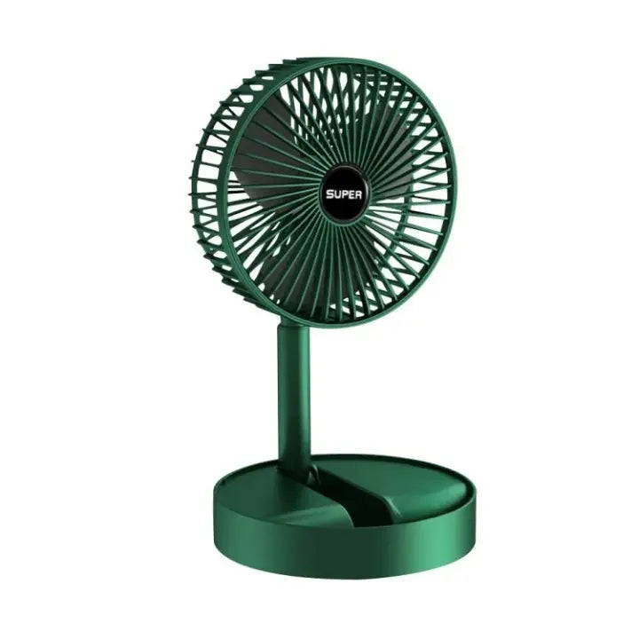 Folding Telescopic Floor Fan – Silent Electric Desktop & Standing Fan | Summer Cooling for Office, Bedroom, School – Portable, Rechargeable, Adjustable Height (Random Color) Gadget Xpres