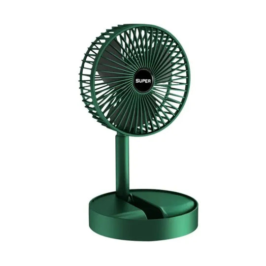 Folding Telescopic Floor Fan – Silent Electric Desktop & Standing Fan | Summer Cooling for Office, Bedroom, School – Portable, Rechargeable, Adjustable Height (Random Color) Gadget Xpres