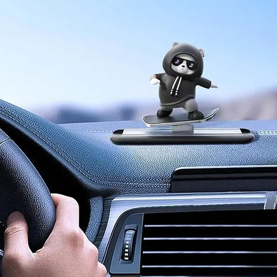 Funny Skateboard Bear Car Dashboard Decoration | Cute Auto Interior Accessory for Cars in Pakistan Gadget Xpres