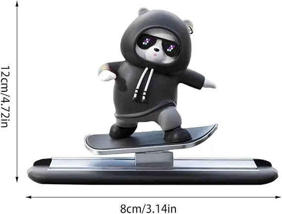 Funny Skateboard Bear Car Dashboard Decoration | Cute Auto Interior Accessory for Cars in Pakistan Gadget Xpres