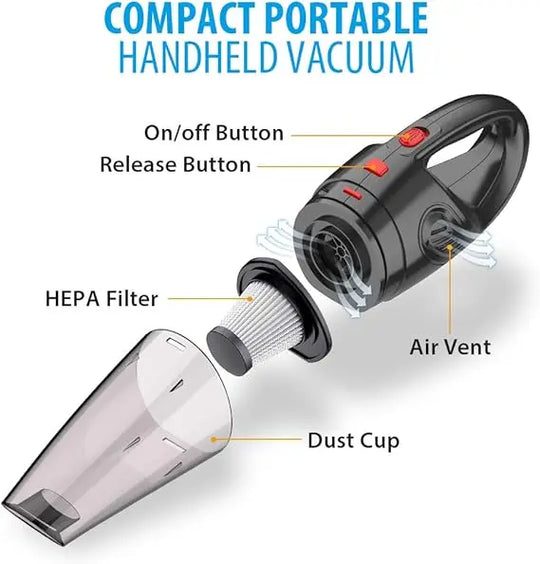 "Handheld Vacuum Cleaner Cordless – High Power Rechargeable Mini Vacuum for Home & Car Cleaning – Portable & Lightweight | Gadget Xpres" Gadget Xpres