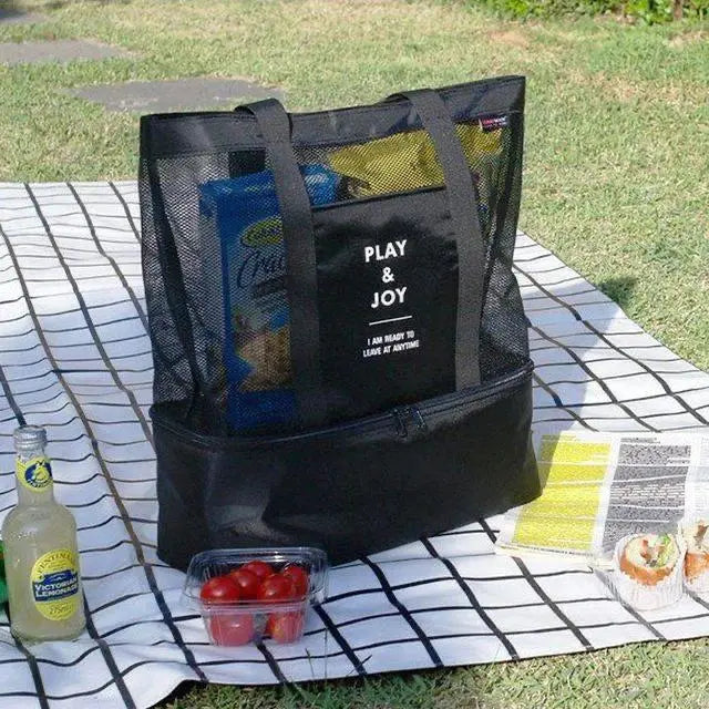 Hanging Travel Outdoor Picnic Cool Bag Organizer – Portable Insulated Lunch Box for Camping, Beach & Family Trips (Random Color) Gadget Xpres