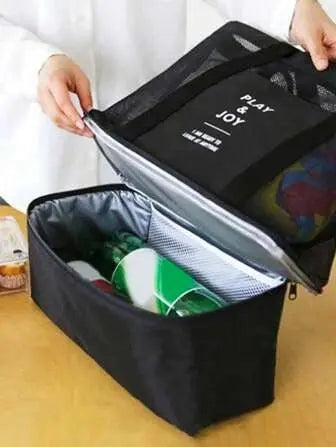 Hanging Travel Outdoor Picnic Cool Bag Organizer – Portable Insulated Lunch Box for Camping, Beach & Family Trips (Random Color) Gadget Xpres