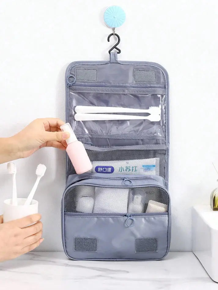 Hanging Travel Toiletry Bag – Waterproof Cosmetic & Makeup Organizer for Men & Women | Ideal for Travel, Bathroom & Storage (Random Color) Gadget Xpres