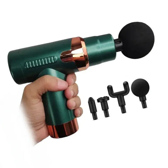 JY-760 Mini Massage Gun - Portable Muscle Massager Gun for Pain Relief, 6 Heads, USB-C Charging (Black) | Fast Delivery Pakistan Gadget Xpres