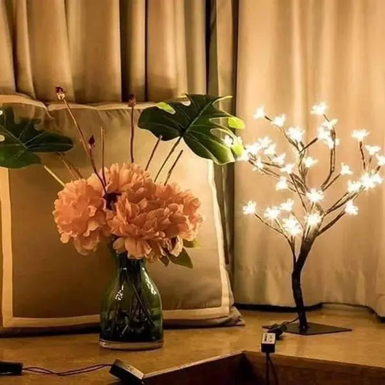 "LED Cherry Blossom Tree Lamp – Decorative Bloom Light for Bedroom, Home, Office – Romantic Gift – Battery/USB Operated – Affordable Decor (Pakistan)" Gadget Xpres