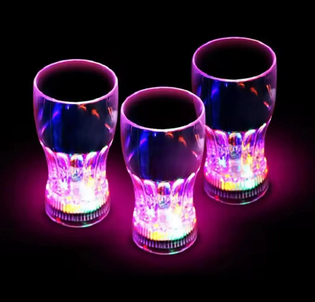LED Flashing Cup - Plastic Light Up Glass for Wedding & Party (250ml) - 1pc With Box Gadget Xpres