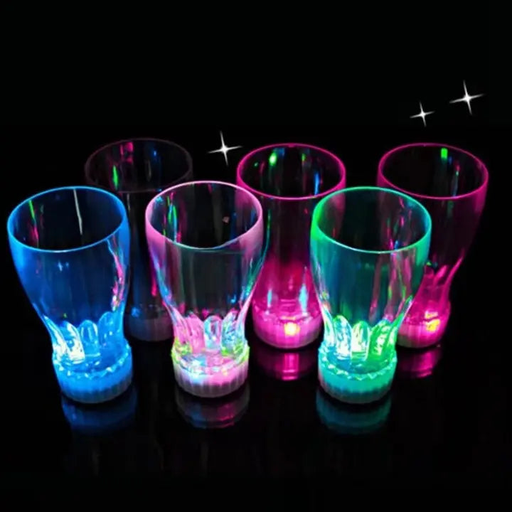 LED Flashing Cup - Plastic Light Up Glass for Wedding & Party (250ml) - 1pc With Box Gadget Xpres