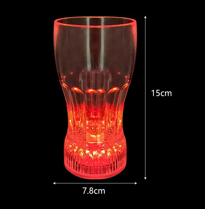 LED Flashing Cup - Plastic Light Up Glass for Wedding & Party (250ml) - 1pc With Box Gadget Xpres