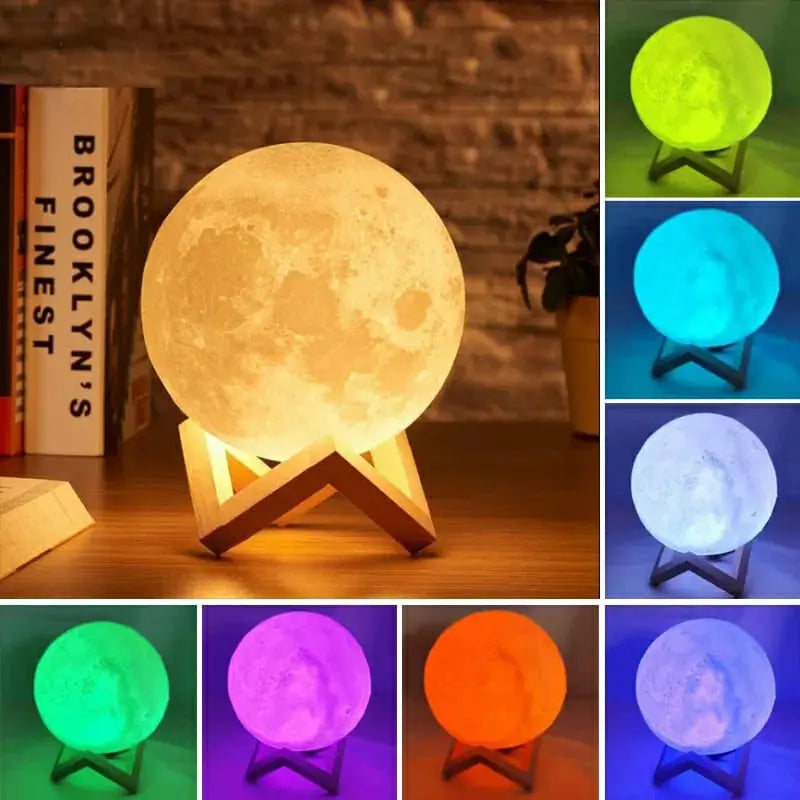 LED Moon Lamp 15cm – 3D Printed Lunar Night Light for Kids & Home Décor – 8 Colors, USB Rechargeable – Best Gift in Pakistan Gadget Xpres