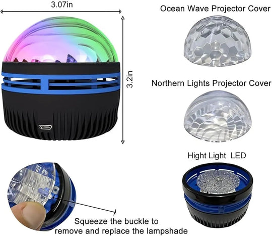 LED Starry Galaxy Projector Night Light with Remote - Rotating Moon Lamp for Bedroom, Kids Room Decor | Gift Idea Gadget Xpres