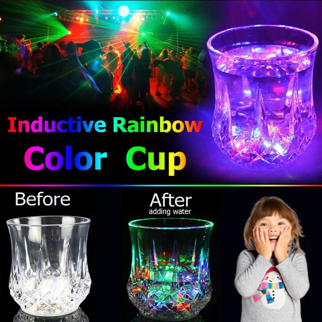 Light Up LED Magic Mug - Auto Color Changing Glass for Drinks, Beer, KTV & Parties (200ml) - Single Piece Gadget Xpres
