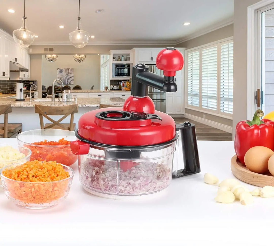Manual Hand Multifunction Vegetable Chopper - Onion, Tomato, Salad Cutter Machine (Random Color) Gadget Xpres