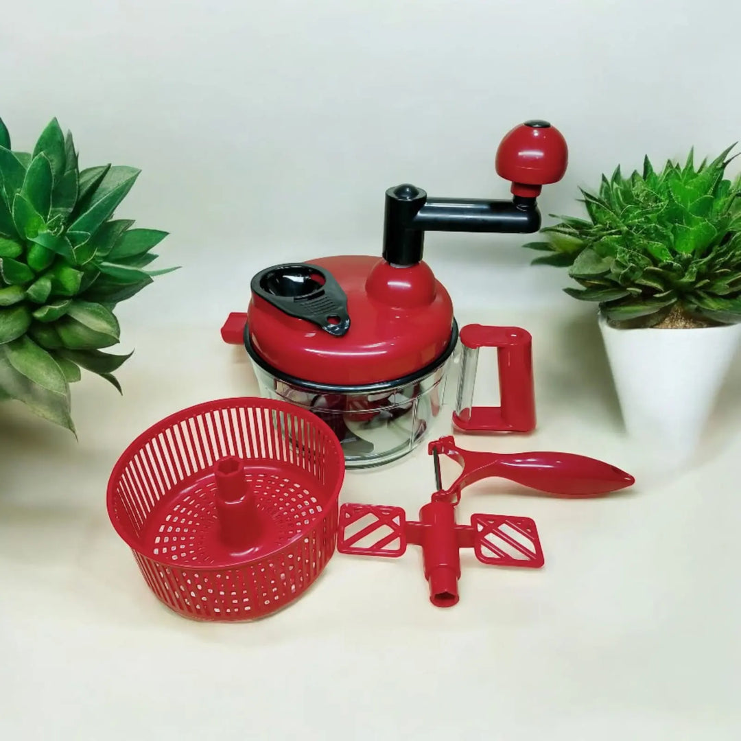 Manual Hand Multifunction Vegetable Chopper - Onion, Tomato, Salad Cutter Machine (Random Color) Gadget Xpres