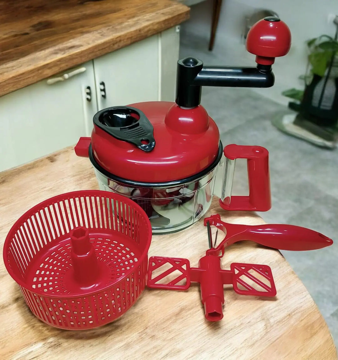 Manual Hand Multifunction Vegetable Chopper - Onion, Tomato, Salad Cutter Machine (Random Color) Gadget Xpres