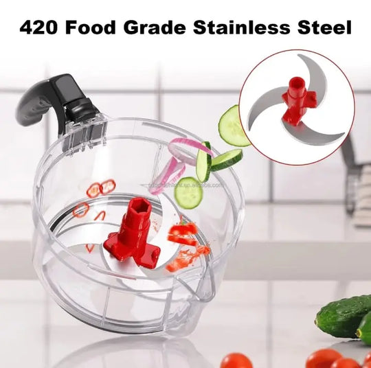 Manual Hand Multifunction Vegetable Chopper - Onion, Tomato, Salad Cutter Machine (Random Color) Gadget Xpres