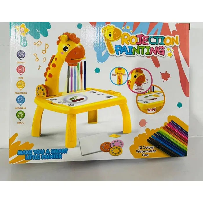Mini Art Drawing Table with LED Light & Music – Kids Painting Desk, Portable Light Projector Toy for Children (Random Color) Gadget Xpres