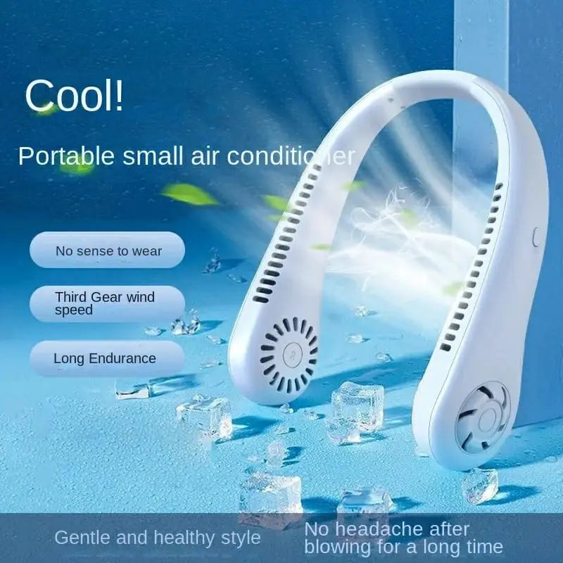 Mini Hanging Neck Fan – 3 Speed Adjustable, USB Rechargeable, Portable & Quiet – for Outdoor, Office, Camping – Long Battery Life (Random Color) Gadget Xpres