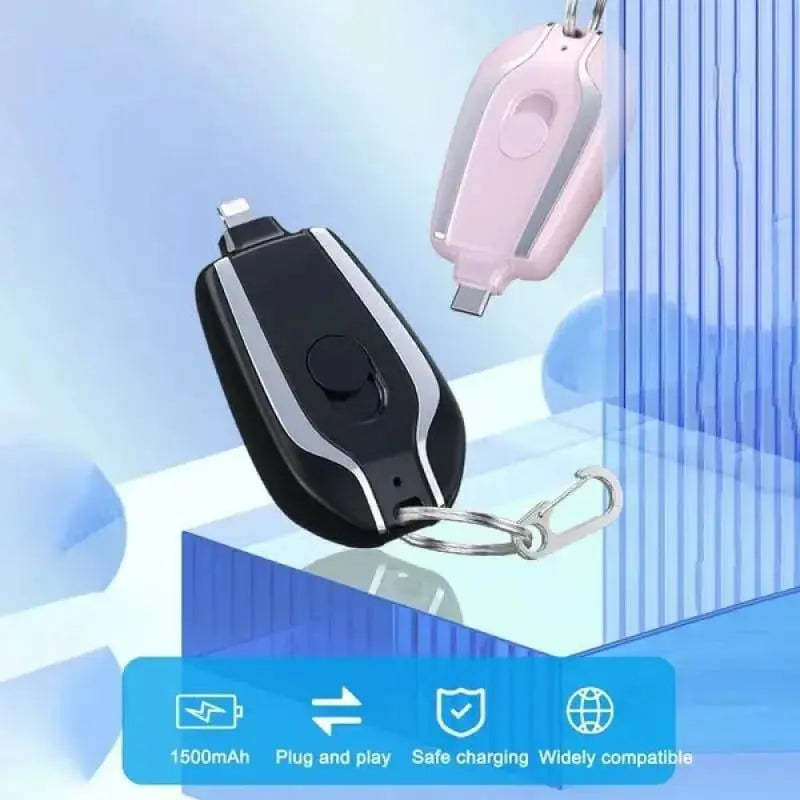 Mini Keychain Portable Charger Power Bank - Type C | Fast Charging Emergency Mobile Power Pod | Ultra-Compact Key Ring Charger for Android (Pakistan) Gadget Xpres