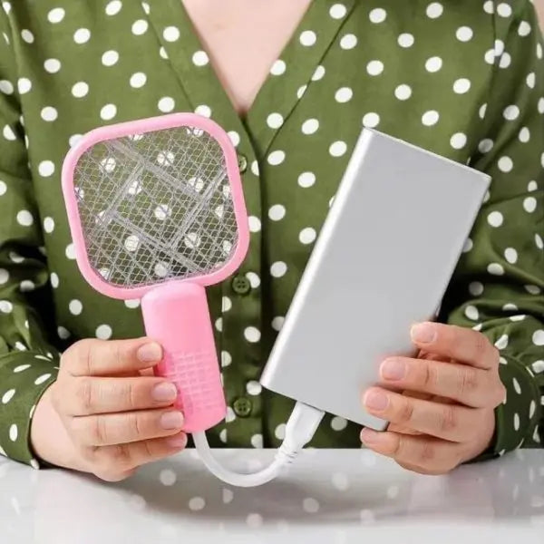 Mini USB Rechargeable Electric Mosquito Racket – Portable Bug Zapper (Random Color) – Best for Home, Outdoor Use – Affordable & Effective Gadget Xpres