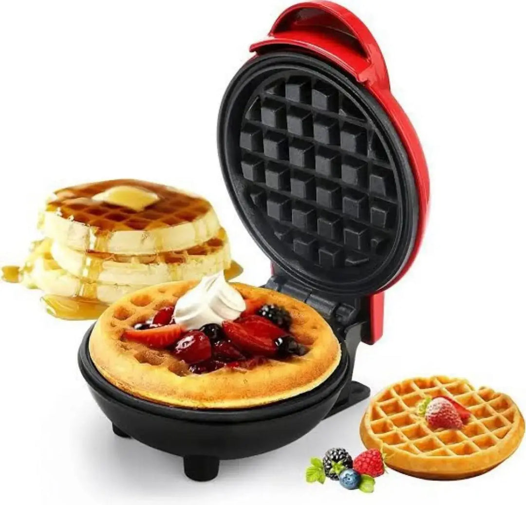 Mini Waffle Maker Breakfast Machine – Non-Stick Compact Waffle Iron for Easy Cleaning | Portable Quick Meal Appliance | Random Color | Pakistan Gadget Xpres