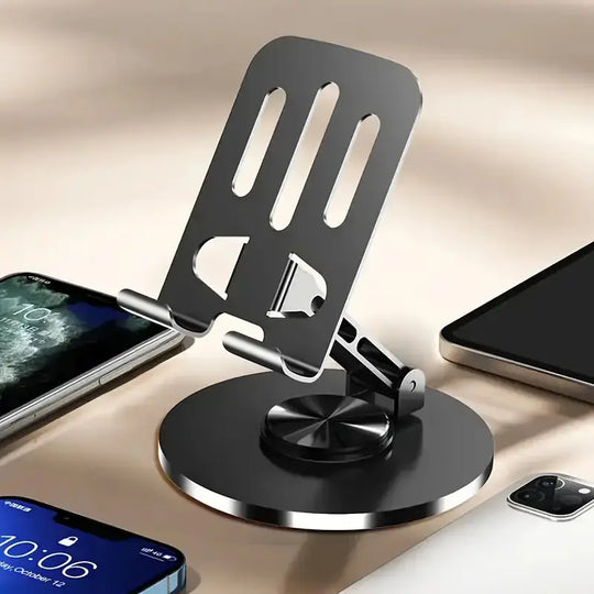 Mobile Phone Stand Holder - 360° Rotation, Foldable Desktop Stand for Hands-Free Video Calls & Watching (Stainless Steel, Random Color) - Gadget Xpres Gadget Xpres