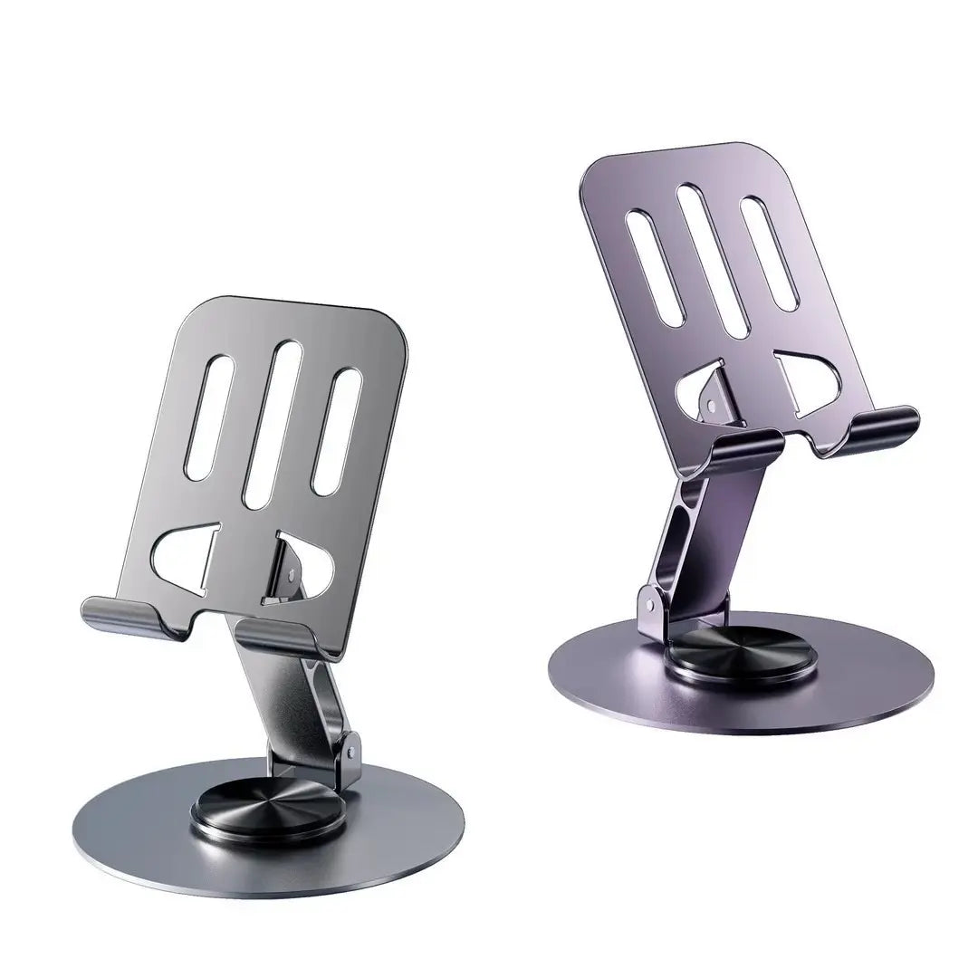 Mobile Phone Stand Holder - 360° Rotation, Foldable Desktop Stand for Hands-Free Video Calls & Watching (Stainless Steel, Random Color) - Gadget Xpres Gadget Xpres
