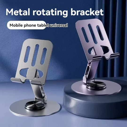 Mobile Phone Stand Holder - 360° Rotation, Foldable Desktop Stand for Hands-Free Video Calls & Watching (Stainless Steel, Random Color) - Gadget Xpres Gadget Xpres