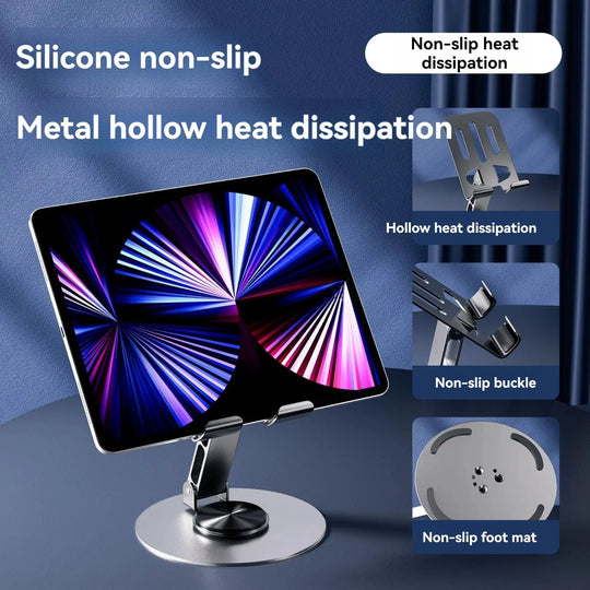 Mobile Phone Stand Holder - 360° Rotation, Foldable Desktop Stand for Hands-Free Video Calls & Watching (Stainless Steel, Random Color) - Gadget Xpres Gadget Xpres