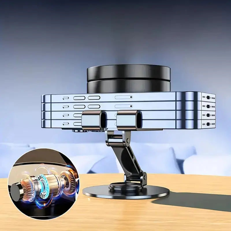 Mobile Phone Stand Holder - 360° Rotation, Foldable Desktop Stand for Hands-Free Video Calls & Watching (Stainless Steel, Random Color) - Gadget Xpres Gadget Xpres