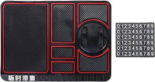 Non-Slip Dashboard Mat with Phone Holder | Keychain, Coins & Card Organizer | Car Accessories for Safe Driving (Pakistan) Gadget Xpres