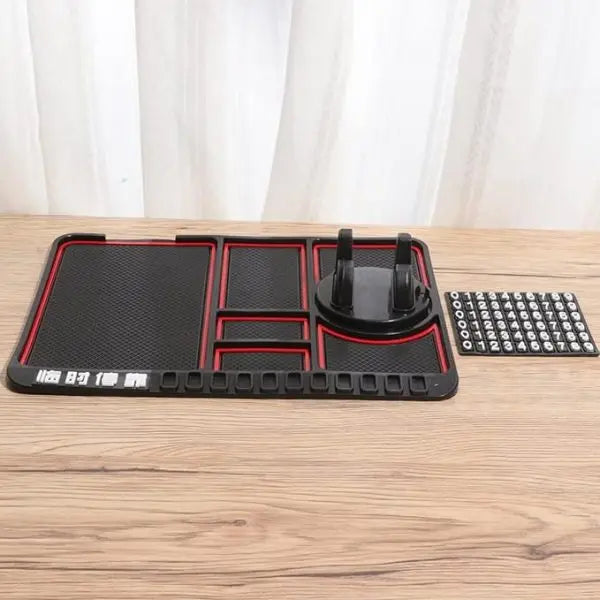 Non-Slip Dashboard Mat with Phone Holder | Keychain, Coins & Card Organizer | Car Accessories for Safe Driving (Pakistan) Gadget Xpres