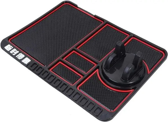 Non-Slip Dashboard Mat with Phone Holder | Keychain, Coins & Card Organizer | Car Accessories for Safe Driving (Pakistan) Gadget Xpres