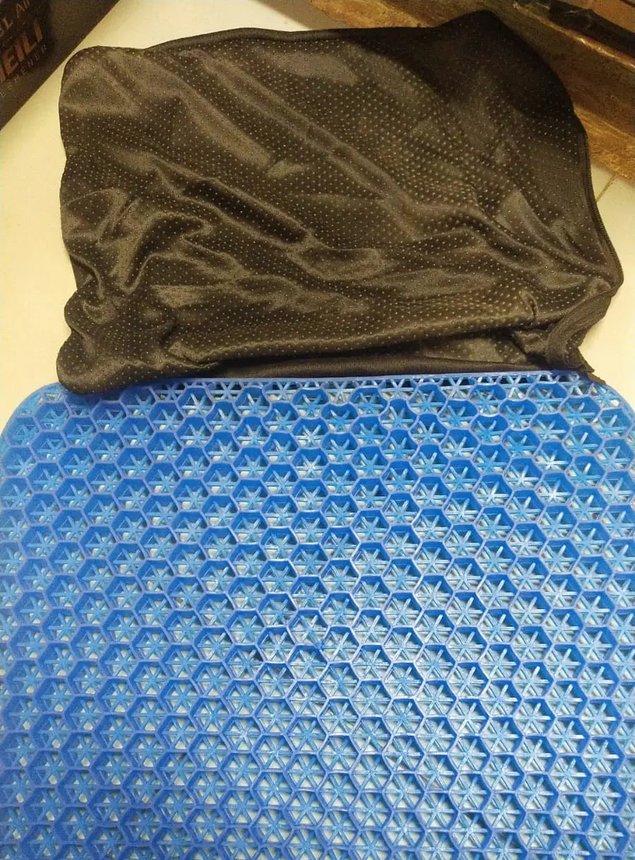 Non Slip Egg Sitter Gel Seat Cushion - Honeycomb Office & Car Chair Pad - Orthopedic Back Pain Relief Gadget Xpres