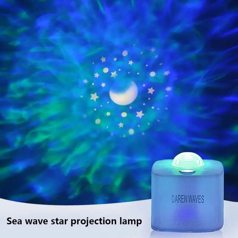 Ocean Light Projector for Bedroom – LED Star Galaxy Sky Wave Rotating Night Light (Random Color) – Kids & Adults Relaxation Mood Lamp Gadget Xpres