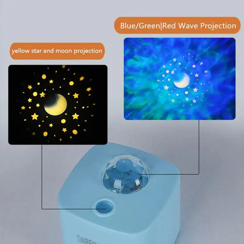 Ocean Light Projector for Bedroom – LED Star Galaxy Sky Wave Rotating Night Light (Random Color) – Kids & Adults Relaxation Mood Lamp Gadget Xpres