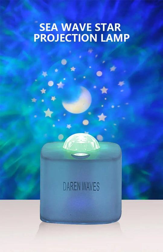 Ocean Light Projector for Bedroom – LED Star Galaxy Sky Wave Rotating Night Light (Random Color) – Kids & Adults Relaxation Mood Lamp Gadget Xpres
