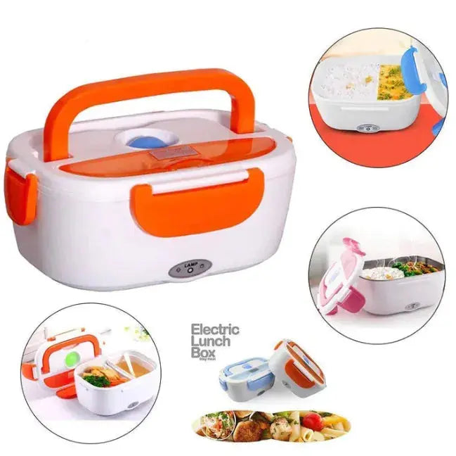 Portable Electric Heating Lunch Box – Waterproof, Rechargeable, Fast Food Warmer – Ideal for Office, Travel & School (Random Color) Gadget Xpres