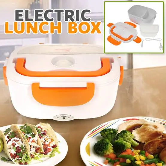 Portable Electric Heating Lunch Box – Waterproof, Rechargeable, Fast Food Warmer – Ideal for Office, Travel & School (Random Color) Gadget Xpres