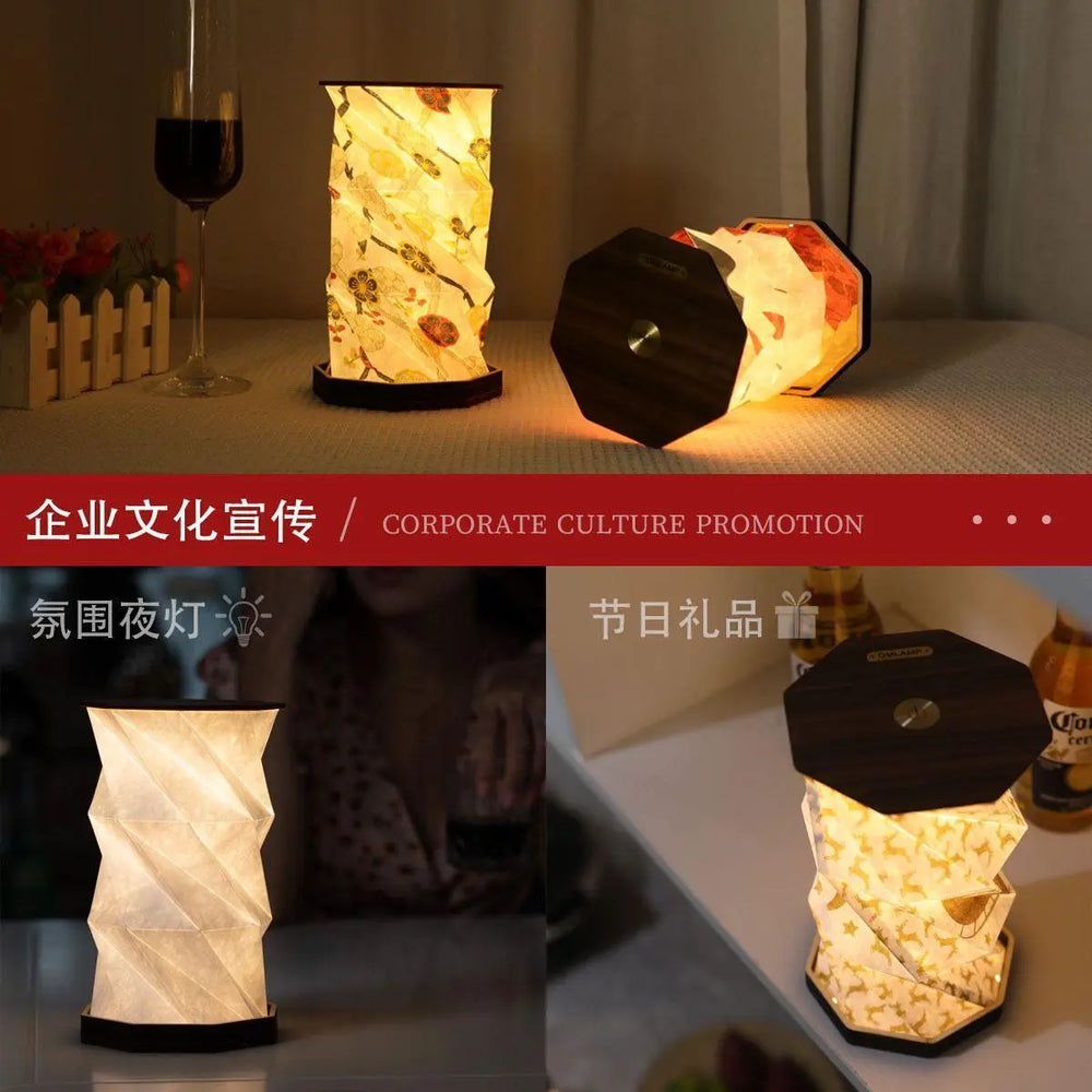 "Portable Folding Wooden Table Lamp – Rechargeable LED Bedside Light, Adjustable Brightness, Gift for Home & Office (Pakistan)" Gadget Xpres