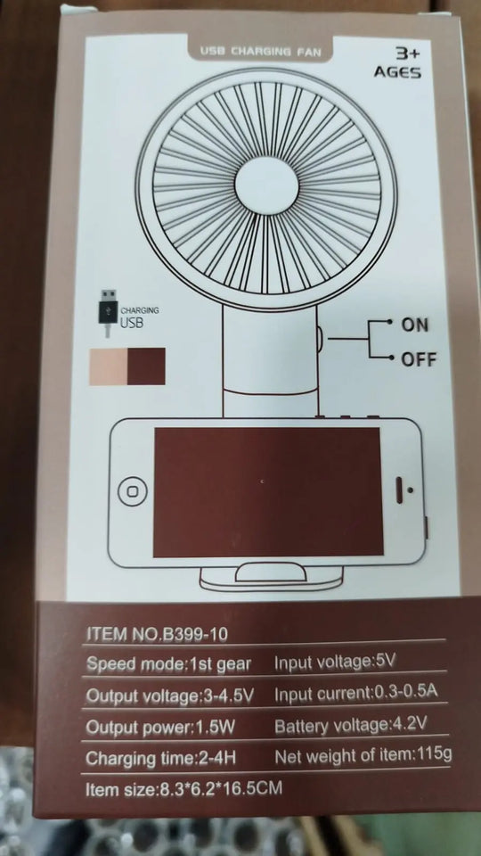 Portable Mini Rechargeable Fan - Handheld USB Desk Fan for Home, Office, Car & Travel Gadget Xpres
