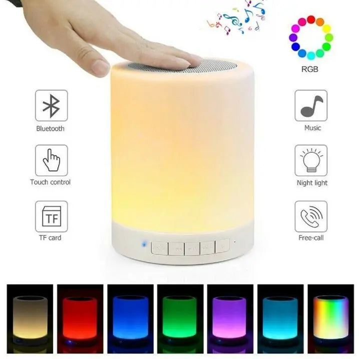 Portable Touch Lamp Bluetooth Speaker – Smart Night Light | Color Changing LED Desk Lamp for Bedroom, Kids, Gift – Rechargeable & Wireless | Best Price in Pakistan Gadget Xpres
