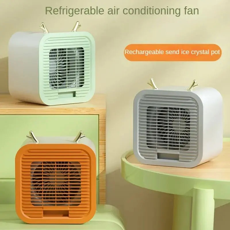 Portable USB Air Cooler Fan | 3-Speed Rechargeable Desktop AC for Home, Office & Car (Random Color) Gadget Xpres
