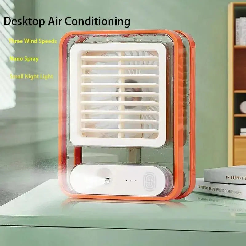 Portable USB Mini Air Conditioner Fan | Rechargeable Desktop Cooler with 3-Speed Spray, Humidifier & Purifier for Home, Office, Car – Best Summer Cooling Solution in Pakistan Gadget Xpres