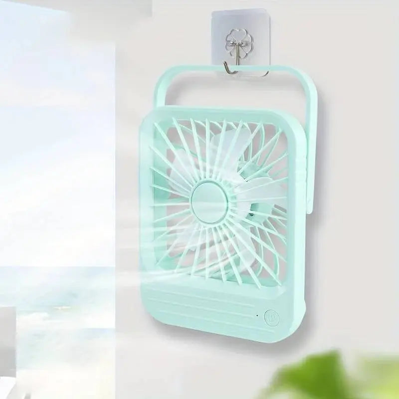 Quiet Hanging Desk Fan – Mini USB Rechargeable Portable Cooling Fan | Silent Desktop Fan for Home, Office & Outdoor Use | Compact Design | Random Color | Best Summer Gadget in Pakistan Gadget Xpres